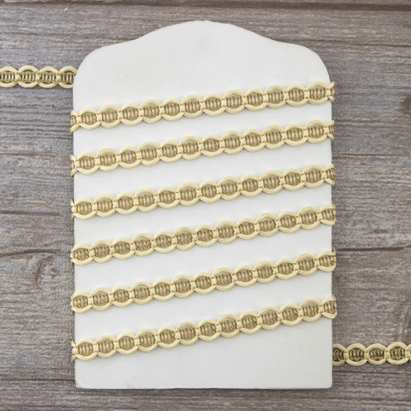 Тесьма PEGA тип отделочная, цвет молочно-бежевый, 9 мм. Арт 844150709DA006          