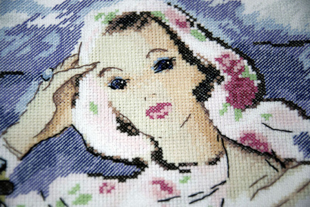 Набор для вышивания  "Девушка с розами". Арт 09.009.09