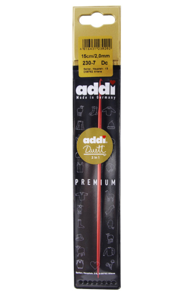 Крючок, вязальный, алюминий addiDuett №2, 15 см. Арт 230-7/2-15