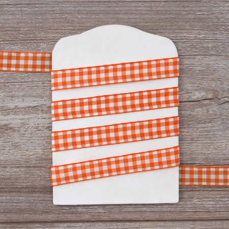 Лента с рисунком клетка SAFISA, 16(18) мм, 25 м, цвет 61, оранжевый. Арт 469-16мм-61             