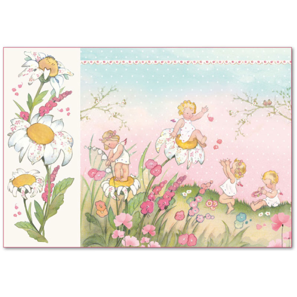 Бумага упаковочная "Маленькие девочки", рисовая, 48 х 33 см. Арт DFS400