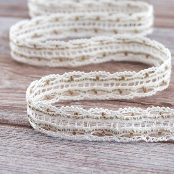 Мерсеризованное хлопковое кружево, 22 мм, айвори. Арт 2151/18