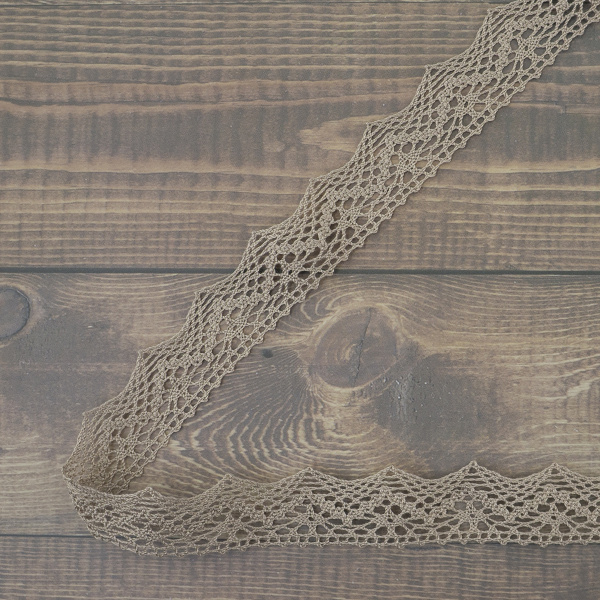 Кружево плетеное, 25 мм, цвет льняной, 100% хлопок, 5 м. Арт K-5003-186