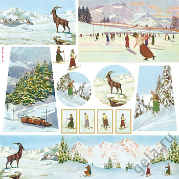 Салфетка рисовая "Старые горы". Арт DFT203                  