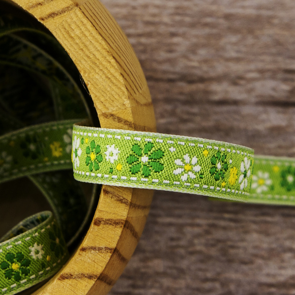 Лента жаккард SAFISA, 10 мм, 15 м, цвет 02. Арт 9165-10мм-02            