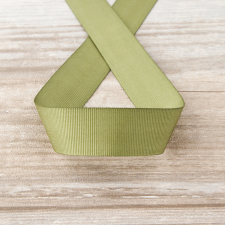 Лента репсовая SAFISA, 25 мм, 25 м, цвет 26  хаки темный. Арт 350-25мм-26