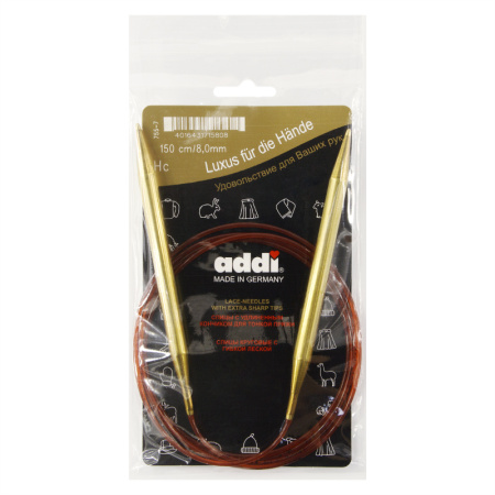 Спицы круговые позолоченные с удлиненным кончиком, №8, 150 см. Арт 755-7/8-150