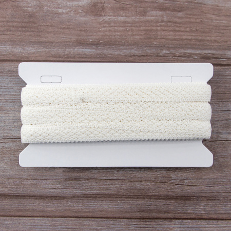 Мерсеризованное хлопковое кружево, 18 мм, белый. Арт 2098/01