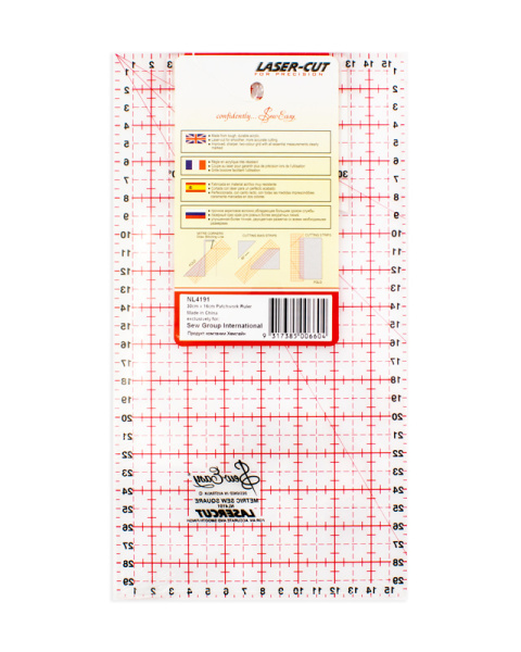Линейка для пэчворка с градацией в сантиметрах, 30 х 16 см. Арт NL4191            