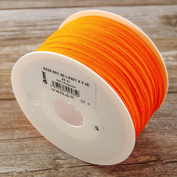 Шнур PEGA плоский, полиэстровый, цвет ярко-оранжевый, 10 мм. Арт 842580140L4301
