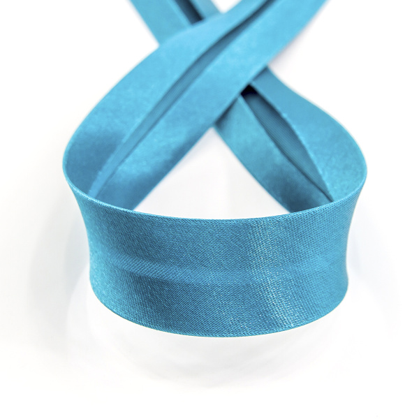 Косая бейка атласная 20 мм, 25 м, цвет 55, малахит. Арт 6260-20мм-55            