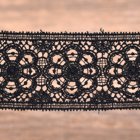 Гипюр, 41 мм, цвет черный. Арт K048/14