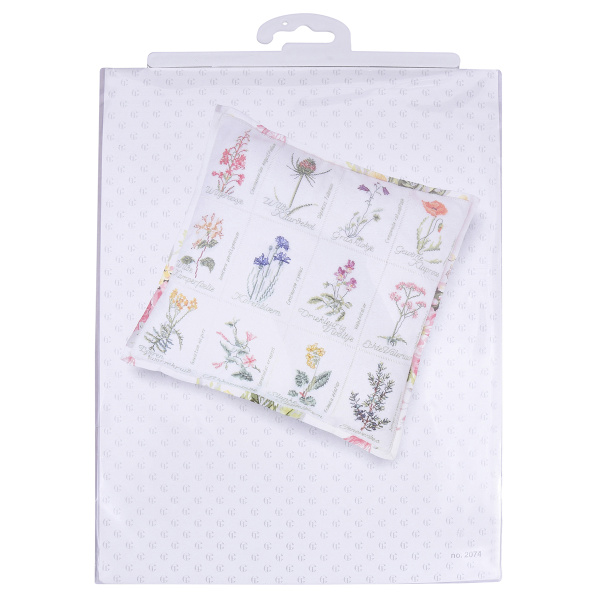 Набор для вышивания подушки "Полевые цветы", канва аида 16 ct. Арт 2074A                   