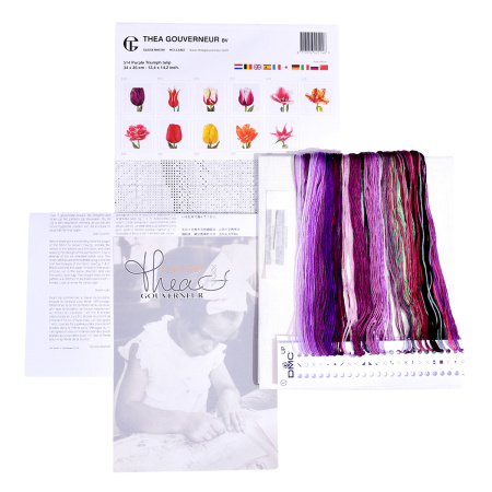 Набор для вышивания "Фиолетовый Тюльпан Триумф", канва лён 32 ct. Арт 514