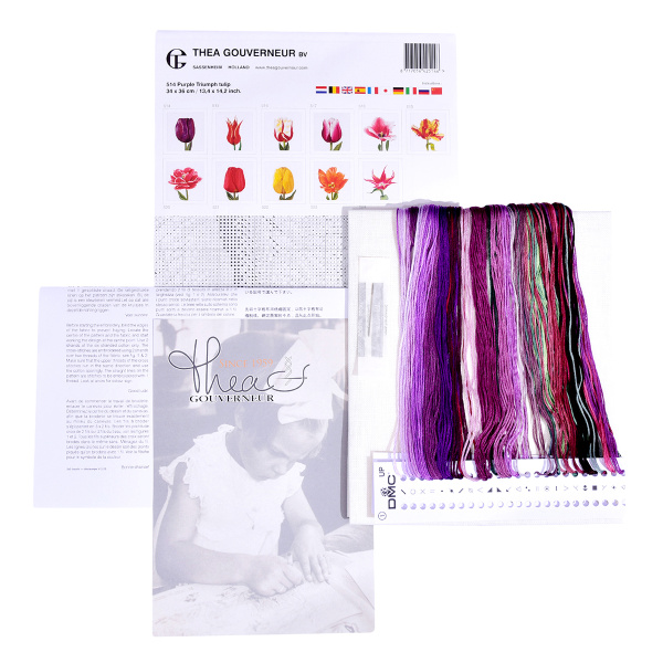 Набор для вышивания "Фиолетовый Тюльпан Триумф", канва лён 32 ct. Арт 514