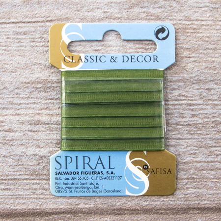 Лента для вышивания SAFISA на блистере, 4 мм, 5 м, цвет 89, зеленый. Арт P111-4мм-89             