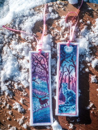 Набор для вышивания закладки "Кот и олень" . Арт PN-0202217