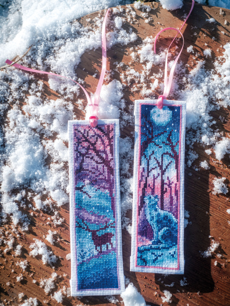 Набор для вышивания закладки "Кот и олень" . Арт PN-0202217