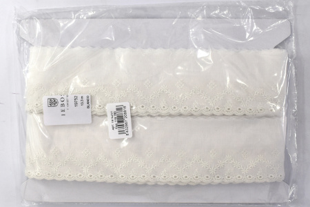 Шитье-вышивка на батисте, 55 мм, цвет белый. Арт 19752/01