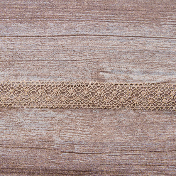 Мерсеризованное хлопковое кружево, 20 мм, цвет серо-бежевый. Арт 2020/27