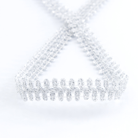 Тесьма SPIRAL ( SAFISA) тип отделочная, арт.25320-14 мм, 15 м, цвет 102, серебряный. Арт 25320-14мм-102