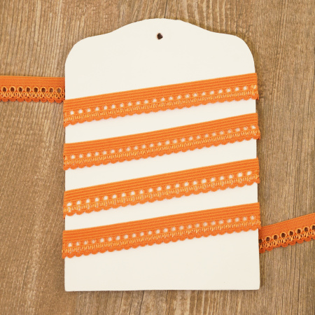 Резинка отделочная ажурная, цвет оранжевый. Арт 12404/2220