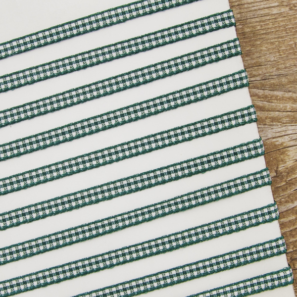 Лента с рисунком клетка SAFISA, 6 мм, 25 м, цвет 43, темно-зеленый. Арт 466-06мм-43             