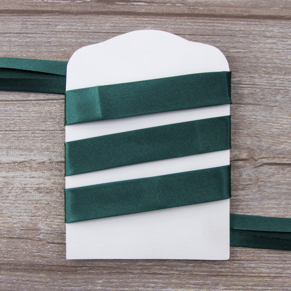 Косая бейка атласная  на блистере SAFISA, 20 мм, 2,5 м, цвет 43, темно-зеленый. Арт P06260-20мм-43          