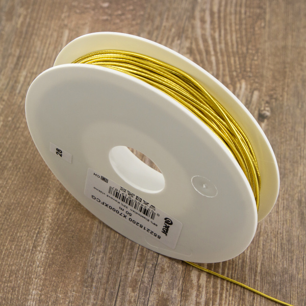 Резинка шляпная PEGA, золото, 1 мм. Арт 852218200X7000          