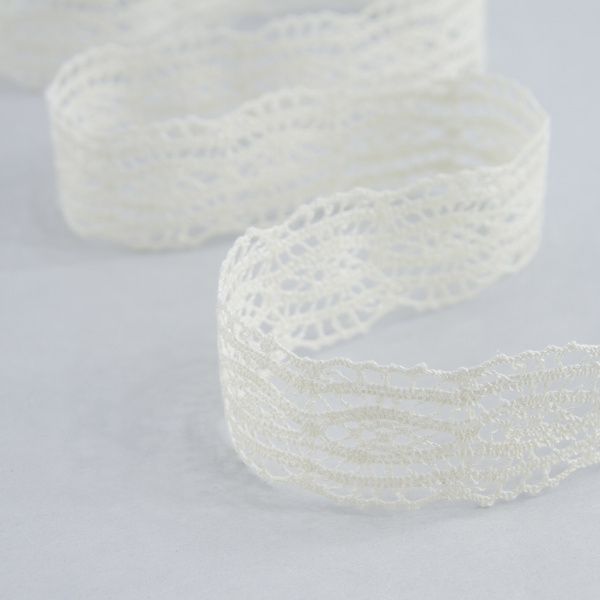 Мерсеризованное хлопковое кружево, 33 мм, цвет шампань. Арт 2205/72