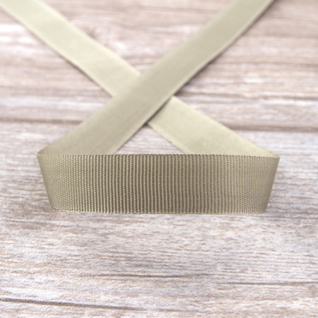 Лента репсовая SAFISA, 15 мм, 25 м, цвет 67, серо-зеленый. Арт 350-15мм-67             