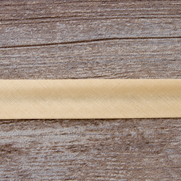 Косая бейка хлопок/полиэстер 20 мм, 25 м, цвет 21, персиковый айвори. Арт 6120-20мм-21            