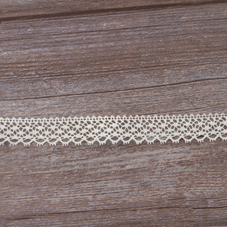 Мерсеризованное хлопковое кружево, 20 мм, шампань. Арт 2095/72