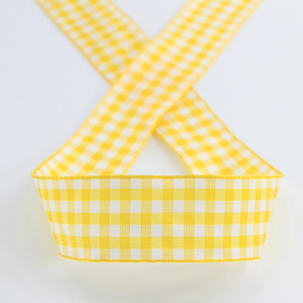 Лента с рисунком клетка SAFISA, 25 мм, 25 м, цвет 22, желтый. Арт 469-25мм-22             