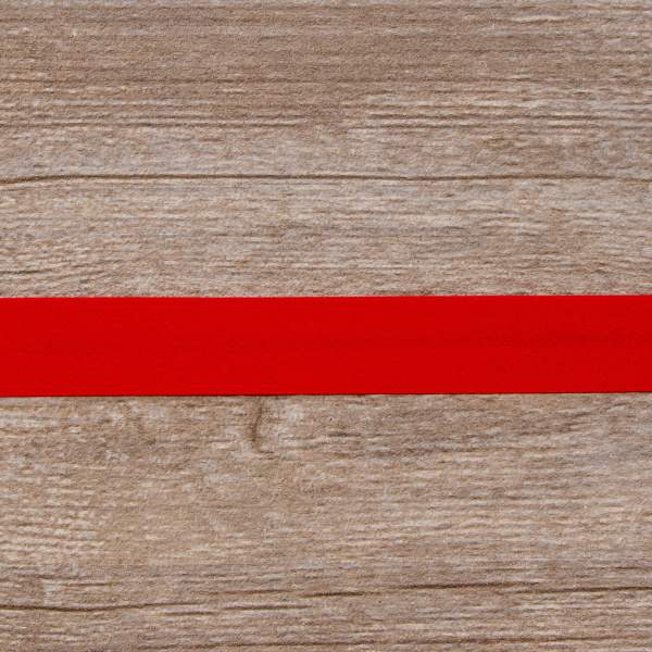 Косая бейка атласная 20 мм, 25 м, цвет 14, красный. Арт 6260-20мм-14            