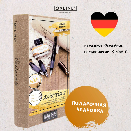 Набор для каллиграфии "Air Best Writer", 6 предметов, корпус ручки черный/серый с розовым золотом. Арт 10061