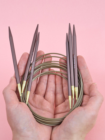 Спицы металлические круговые с удлиненным кончиком addiMystic Lace, №6, 100 см. Арт 706-2/6-100