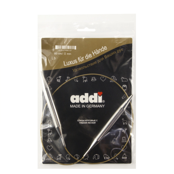Спицы, круговые, супергладкие, addiClassic №12, 80 см. Арт 105-7/12-80