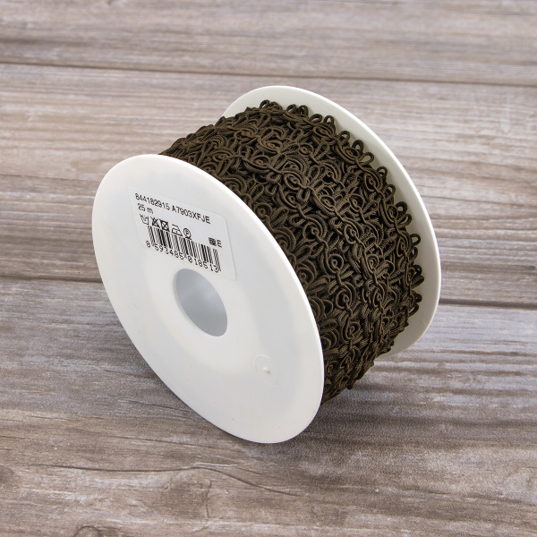 Тесьма PEGA тип отделочная, цвет коричневый, 15 мм. Арт 844182915A7903          