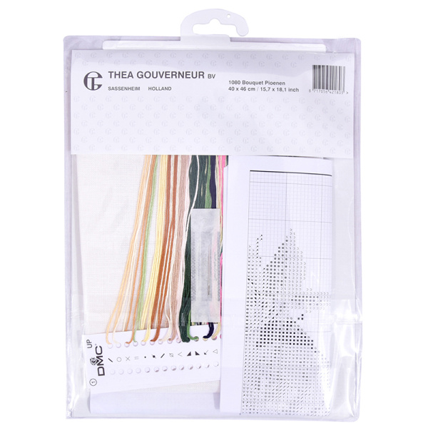 Набор для вышивания "Пионы", канва лён 32 ct. Арт 1080                    