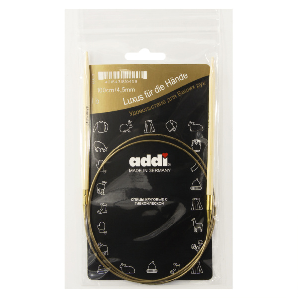 Спицы, круговые, бамбук addiNature BAMBOO №4,5, 100 см. Арт 555-7/4.5-100