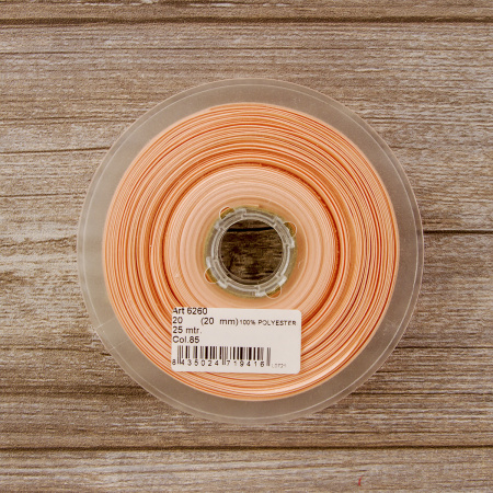 Косая бейка атласная 20 мм, 25 м, цвет 85, бледно-розовый. Арт 6260-20мм-85            