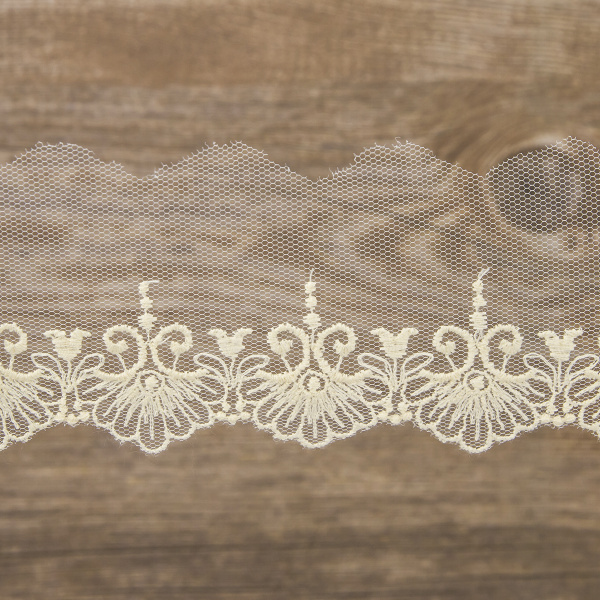 Кружево-вышивка на тюле, 32 мм, 14,6 м. Арт 41690/02