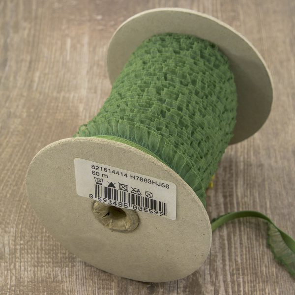 Рюш эластичный PEGA, 14 мм, цвет зеленый. Арт 821614414H7863          