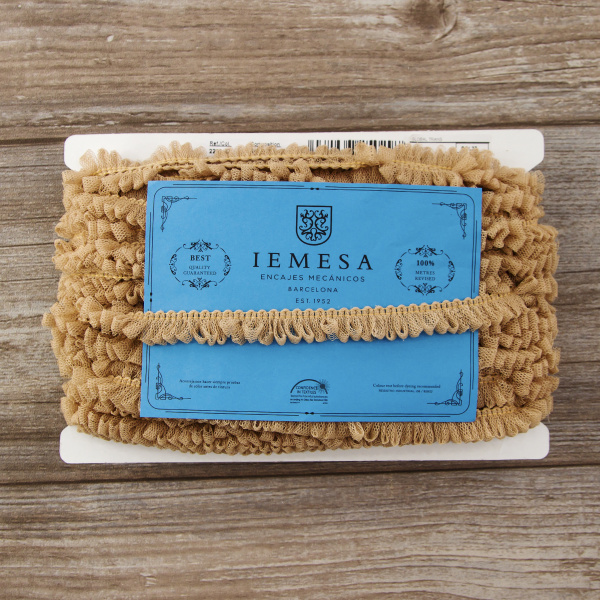 Тесьма декоративная, 17 мм, цвет бежевый. Арт 2209/27