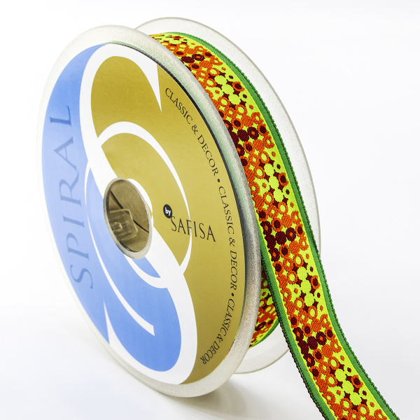 Лента жаккард SAFISA, 25 мм, 15 м, цвет 03. Арт 9105-25мм-03