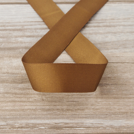 Лента репсовая SAFISA, 25 мм, 25 м, цвет 88 коричневый светлый. Арт 350-25мм-88