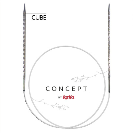 Спицы металлические круговые супергладкие c квадратным кончиком CONCEPT BY KATIA Cube №4, 40 см. Арт 718-7/4-40