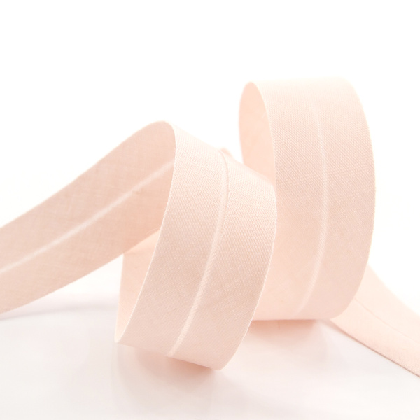 Косая бейка хлопок/полиэстер 20 мм, 25 м, цвет 83, чайная роза. Арт 6120-20мм-83            