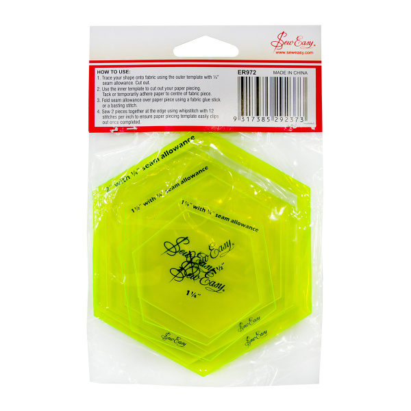 Набор шаблонов для припусков - шестиугольник. Арт ER972
